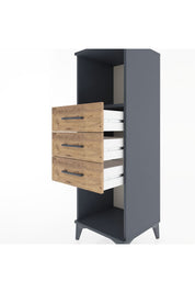 Hyperion Dolap Tek Raflı 3 Çekmeceli 44x44x134 Antrasit-Çam
