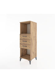 Hyperion Dolap Tek Raflı 3 Çekmeceli 44x44x134 Çam-Çam