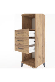 Hyperion Dolap Tek Raflı 3 Çekmeceli 44x44x134 Çam-Çam