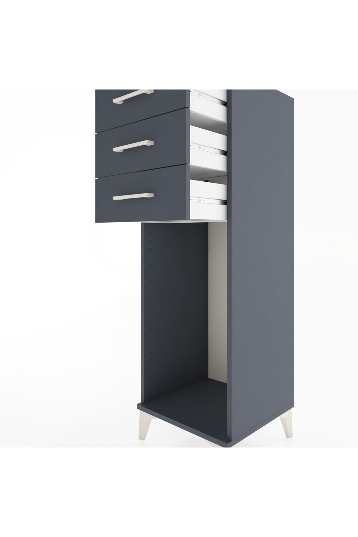 Hyperion Dolap 3 Çekmeceli 44x44x134 Antrasit-Antrasit