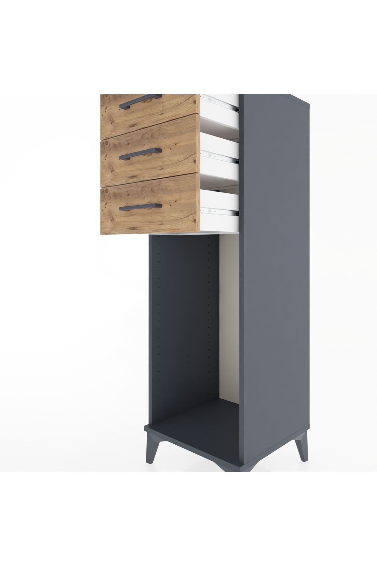 Hyperion Dolap 3 Çekmeceli 44x44x134 Antrasit-Çam