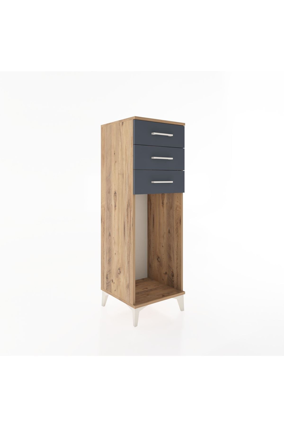 Hyperion Dolap 3 Çekmeceli 44x44x134 Çam-Antrasit