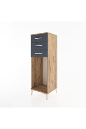 Hyperion Dolap 3 Çekmeceli 44x44x134 Çam-Antrasit