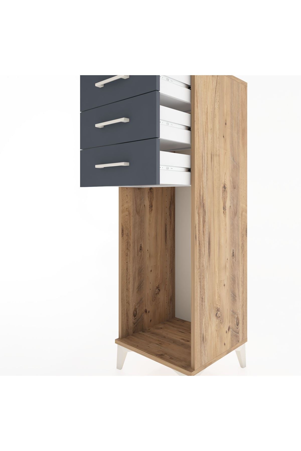 Hyperion Dolap 3 Çekmeceli 44x44x134 Çam-Antrasit