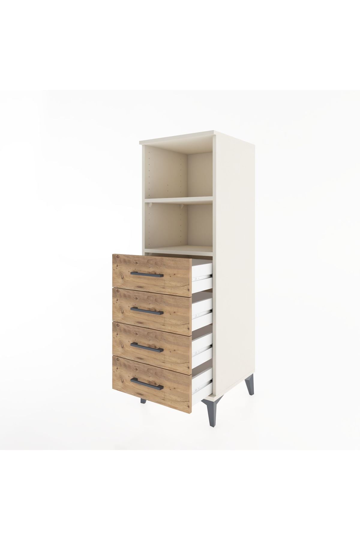 Hyperion Dolap 2 Raflı 4 Çekmeceli 44x44x134 Aytaşı-Çam