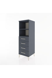 Hyperion Dolap 2 Raflı 4 Çekmeceli 44x44x134 Antrasit-Antrasit