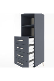 Hyperion Dolap 2 Raflı 4 Çekmeceli 44x44x134 Antrasit-Antrasit