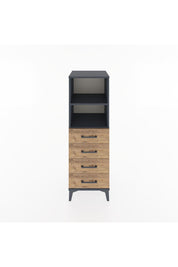 Hyperion Dolap 2 Raflı 4 Çekmeceli 44x44x134 Antrasit-Çam