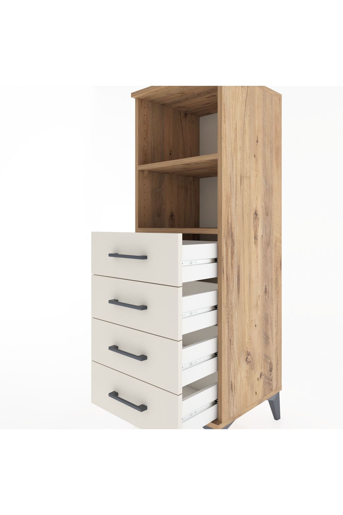 Hyperion Dolap 2 Raflı 4 Çekmeceli 44x44x134 Çam-Aytaşı