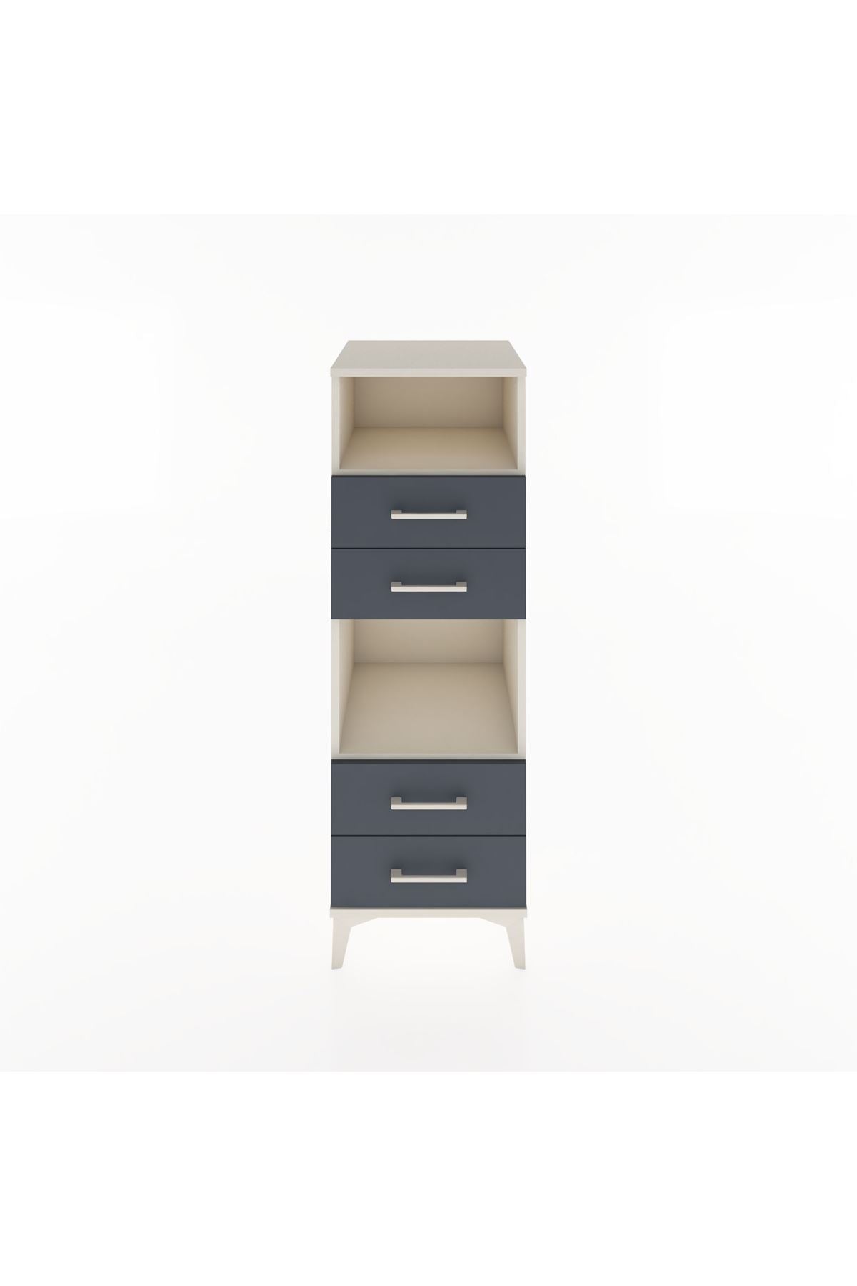 Hyperion Dolap 2 Raflı 4 Çekmeceli 44x44x134 Aytaşı-Antrasit