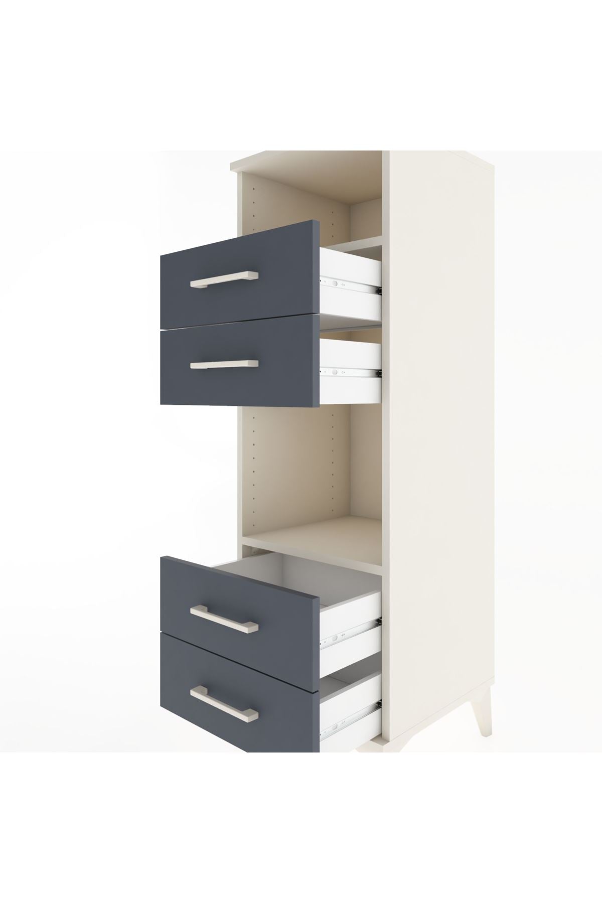 Hyperion Dolap 2 Raflı 4 Çekmeceli 44x44x134 Aytaşı-Antrasit