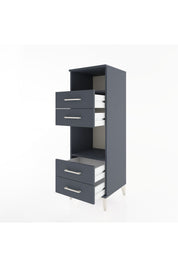 Hyperion Dolap 2 Raflı 4 Çekmeceli 44x44x134 Antrasit-Antrasit