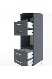 Hyperion Dolap 2 Raflı 4 Çekmeceli 44x44x134 Antrasit-Antrasit