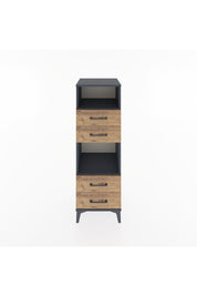 Hyperion Dolap 2 Raflı 4 Çekmeceli 44x44x134 Antrasit-Çam
