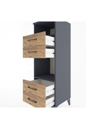 Hyperion Dolap 2 Raflı 4 Çekmeceli 44x44x134 Antrasit-Çam