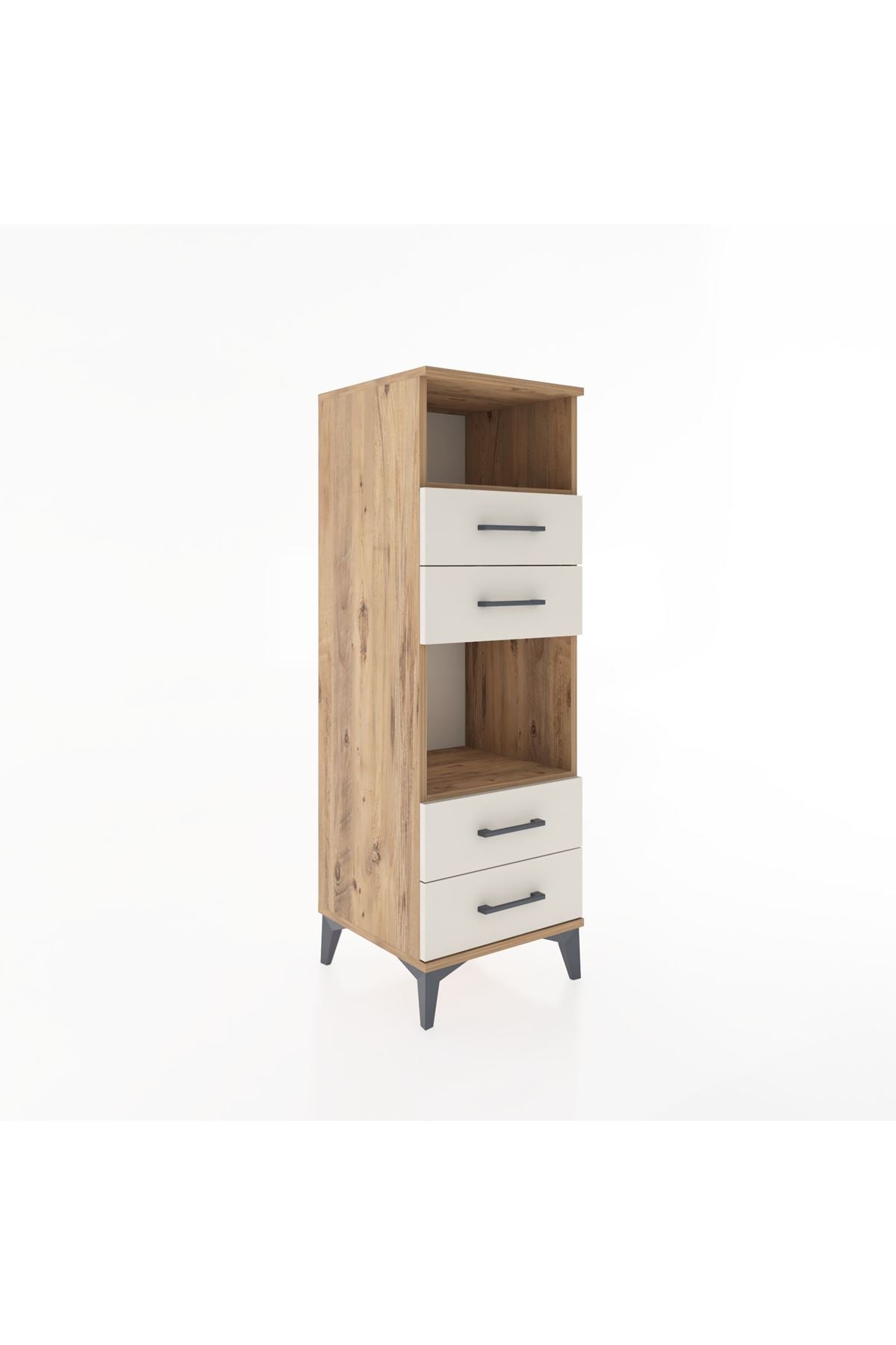 Hyperion Dolap 2 Raflı 4 Çekmeceli 44x44x134 Çam-Aytaşı