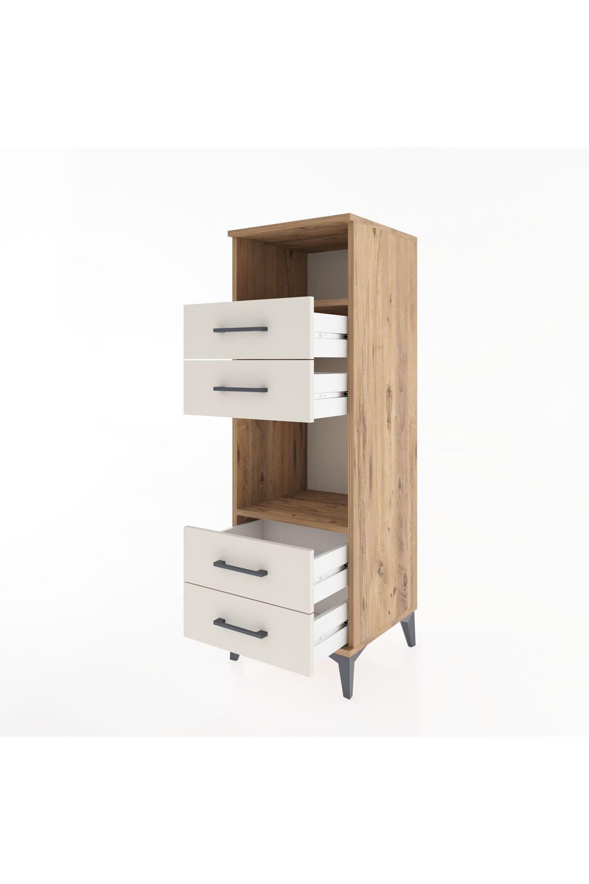 Hyperion Dolap 2 Raflı 4 Çekmeceli 44x44x134 Çam-Aytaşı