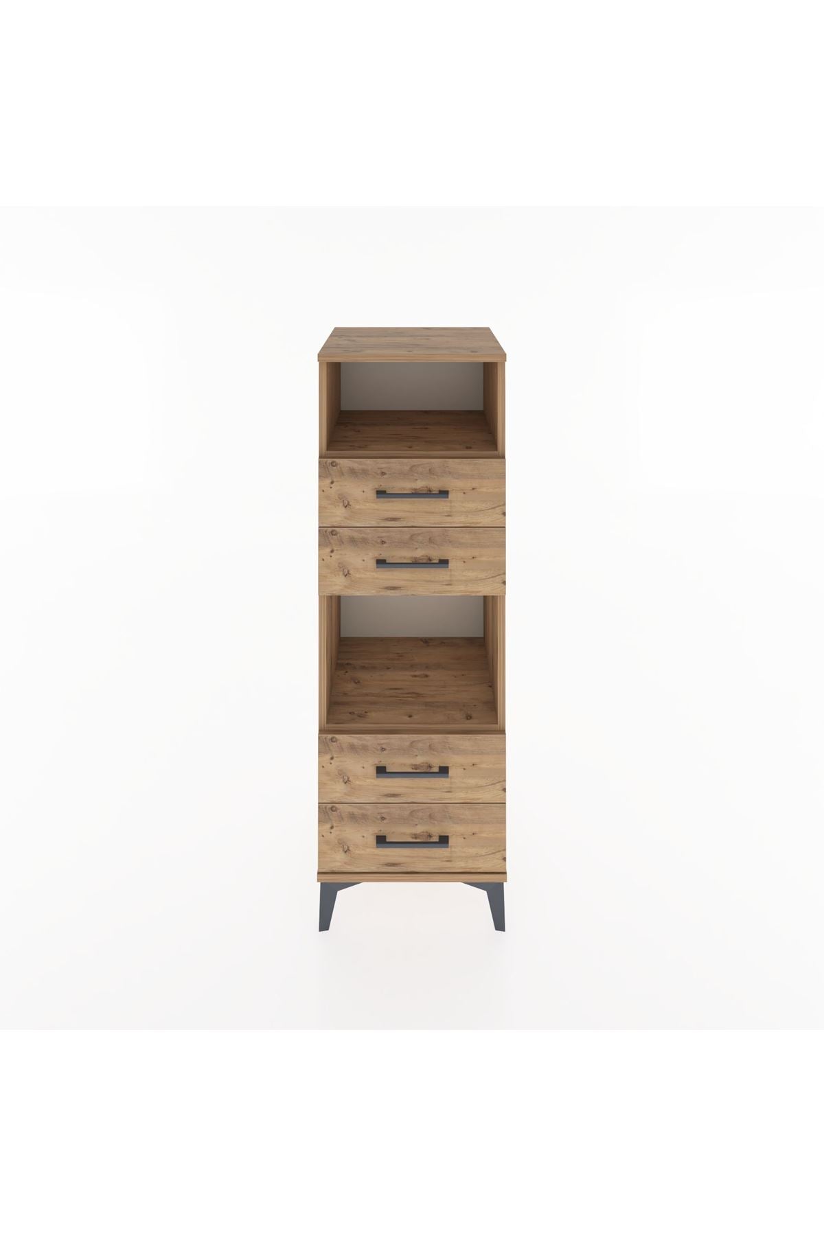 Hyperion Dolap 2 Raflı 4 Çekmeceli 44x44x134 Çam-Çam