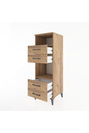 Hyperion Dolap 2 Raflı 4 Çekmeceli 44x44x134 Çam-Çam
