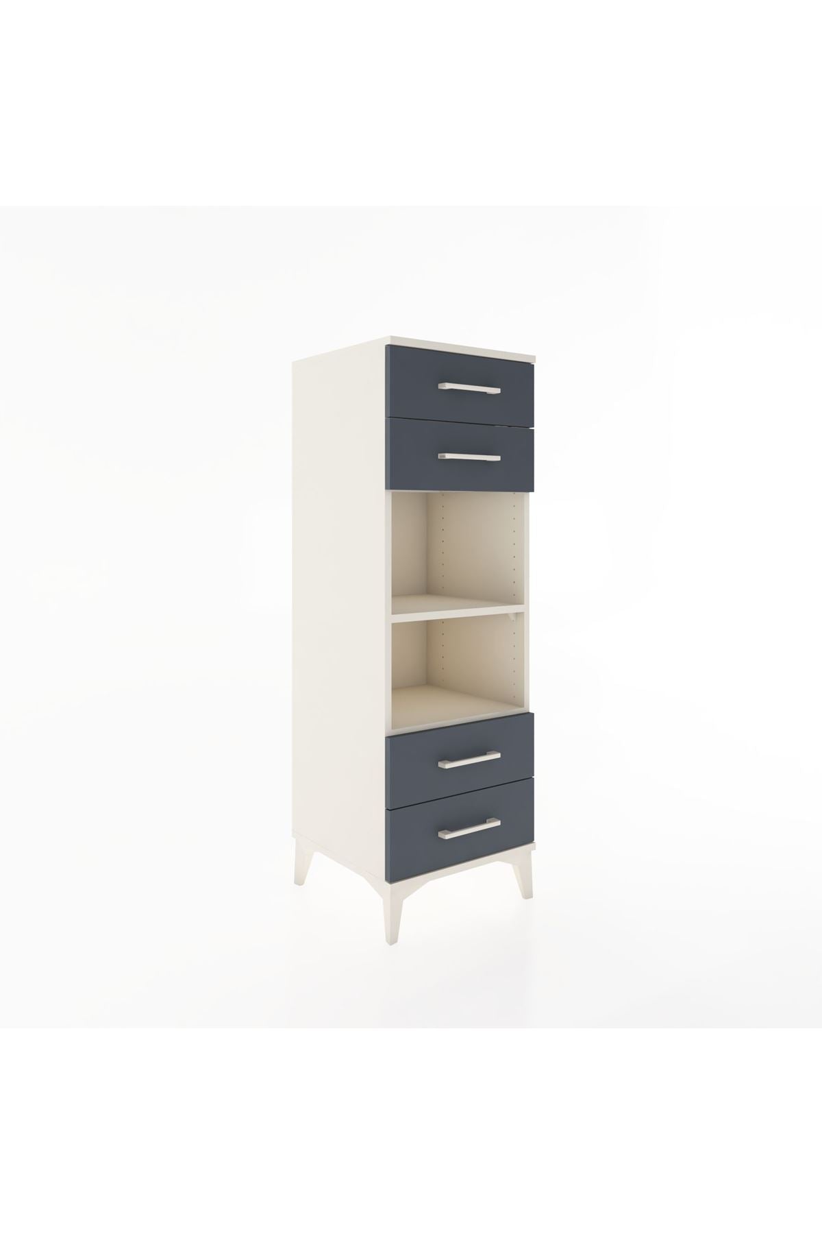 Hyperion Dolap 2 Raflı 4 Çekmeceli 44x44x134 Aytaşı-Antrasit