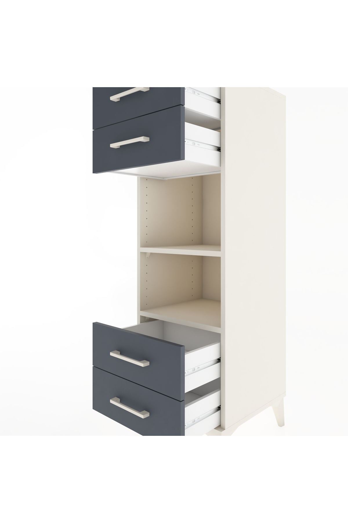 Hyperion Dolap 2 Raflı 4 Çekmeceli 44x44x134 Aytaşı-Antrasit