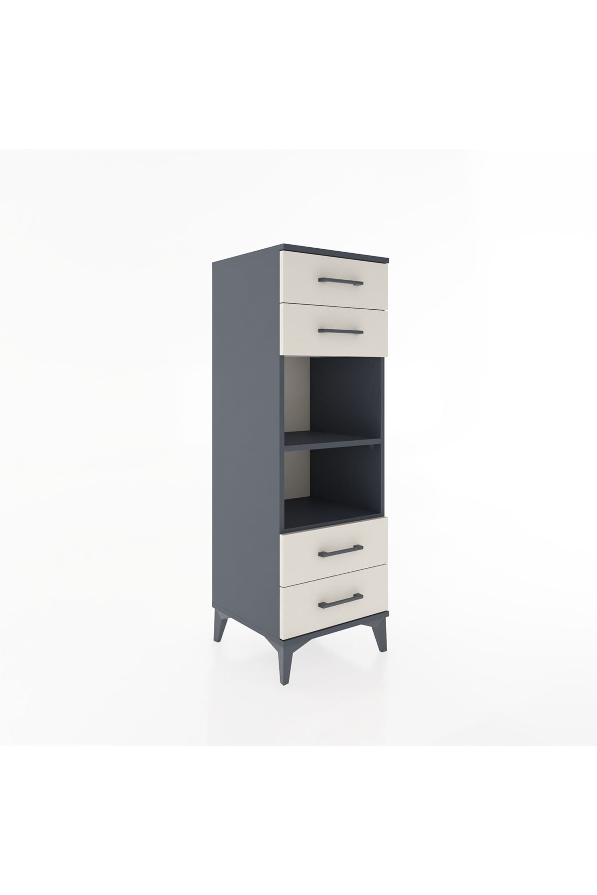 Hyperion Dolap 2 Raflı 4 Çekmeceli 44x44x134 Antrasit-Aytaşı