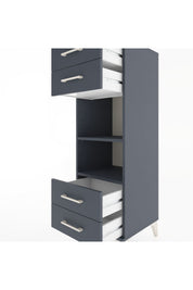 Hyperion Dolap 2 Raflı 4 Çekmeceli 44x44x134 Antrasit-Antrasit