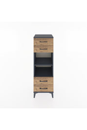 Hyperion Dolap 2 Raflı 4 Çekmeceli 44x44x134 Antrasit-Çam