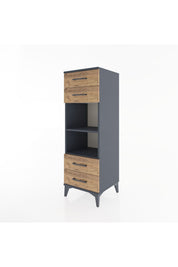 Hyperion Dolap 2 Raflı 4 Çekmeceli 44x44x134 Antrasit-Çam