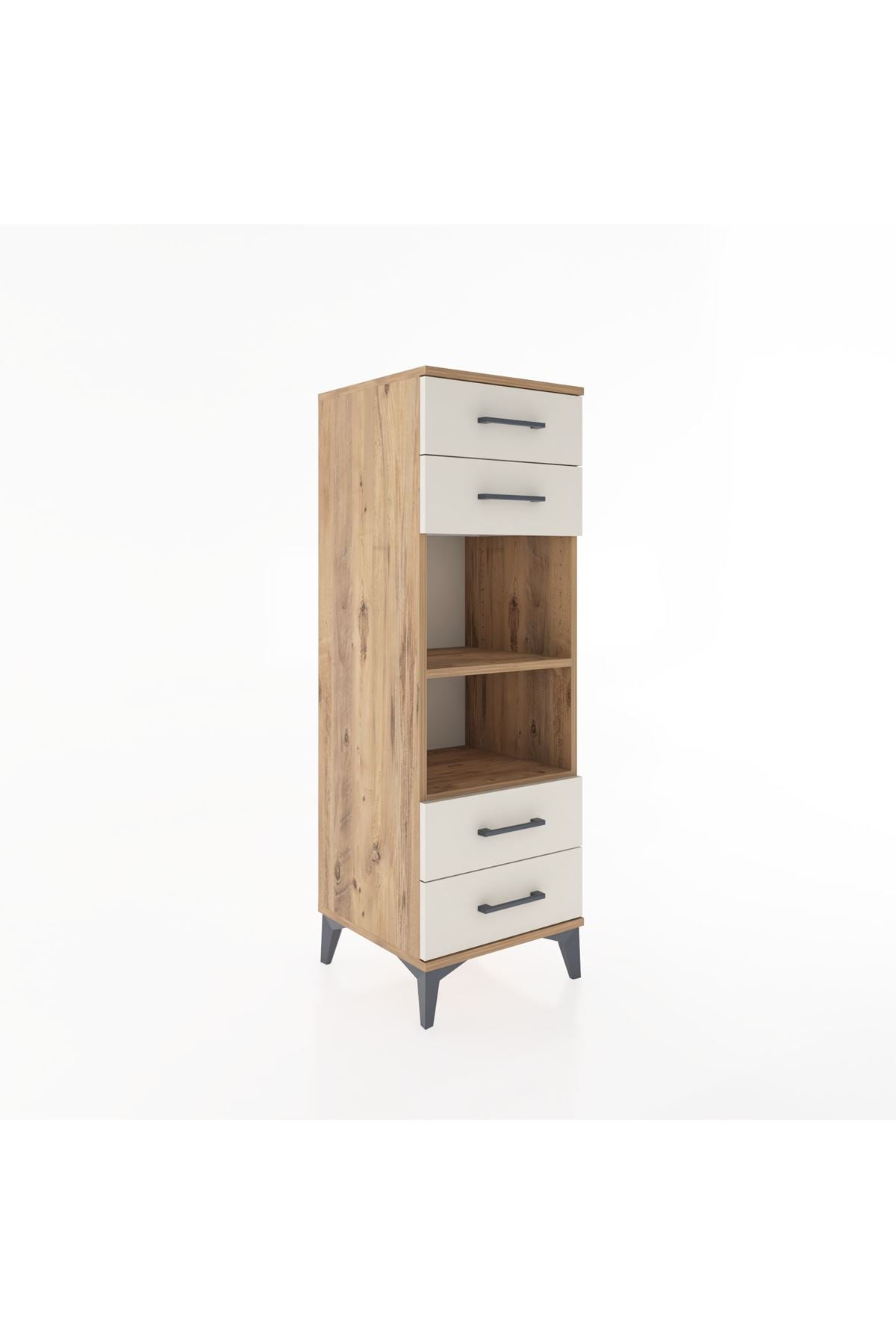 Hyperion Dolap 2 Raflı 4 Çekmeceli 44x44x134 Çam-Aytaşı