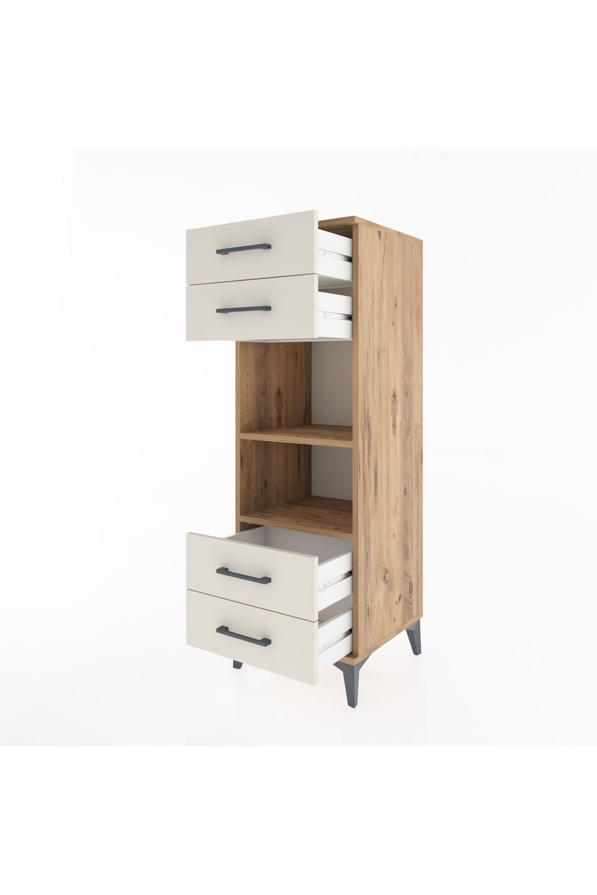 Hyperion Dolap 2 Raflı 4 Çekmeceli 44x44x134 Çam-Aytaşı