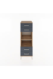 Hyperion Dolap 2 Raflı 4 Çekmeceli 44x44x134 Çam-Antrasit