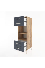 Hyperion Dolap 2 Raflı 4 Çekmeceli 44x44x134 Çam-Antrasit