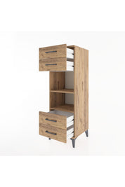 Hyperion Dolap 2 Raflı 4 Çekmeceli 44x44x134 Çam-Çam