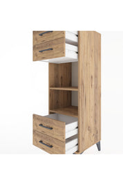 Hyperion Dolap 2 Raflı 4 Çekmeceli 44x44x134 Çam-Çam