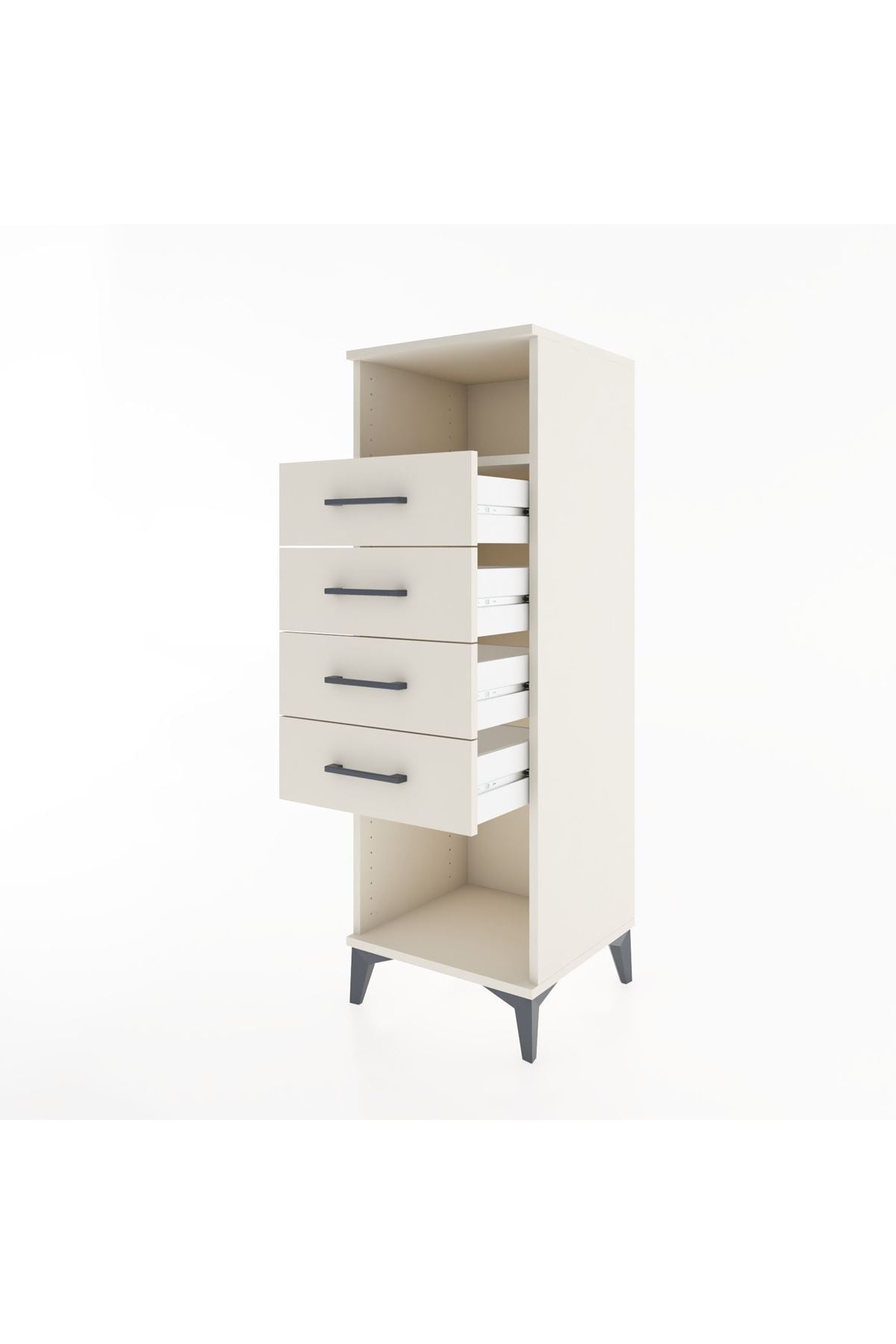 Hyperion Dolap Tek Raflı 4 Çekmeceli 44x44x134 Aytaşı-Aytaşı