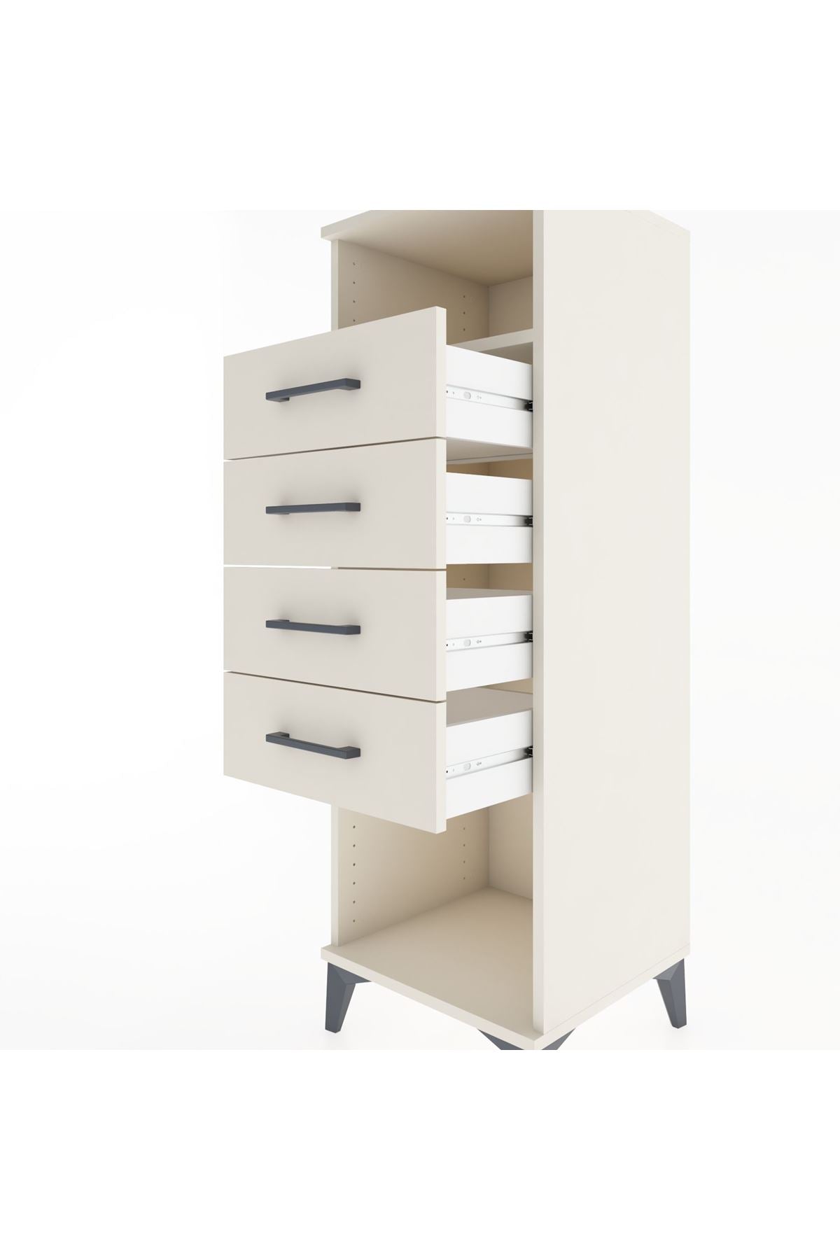 Hyperion Dolap Tek Raflı 4 Çekmeceli 44x44x134 Aytaşı-Aytaşı