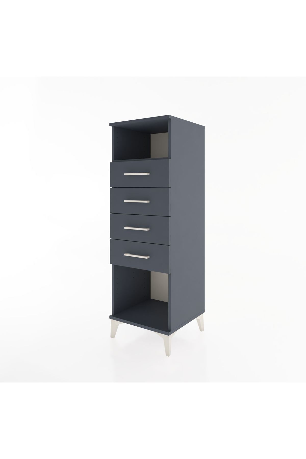 Hyperion Dolap Tek Raflı 4 Çekmeceli 44x44x134 Antrasit-Antrasit