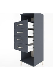 Hyperion Dolap Tek Raflı 4 Çekmeceli 44x44x134 Antrasit-Antrasit