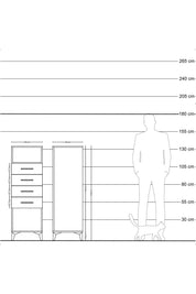 Hyperion Dolap Tek Raflı 4 Çekmeceli 44x44x134 Antrasit-Antrasit