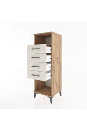 Hyperion Dolap Tek Raflı 4 Çekmeceli 44x44x134 Çam-Aytaşı