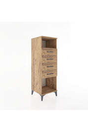 Hyperion Dolap Tek Raflı 4 Çekmeceli 44x44x134 Çam-Çam