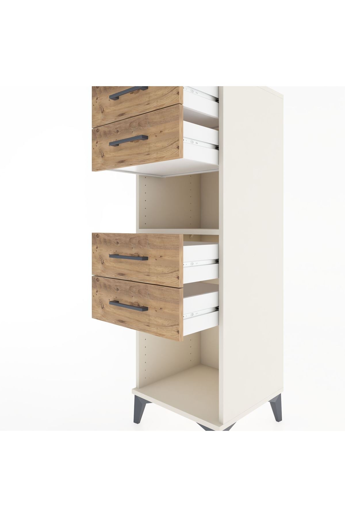 Hyperion Dolap Tek Raflı 4 Çekmeceli 44x44x134 Aytaşı-Çam