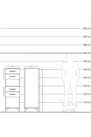 Hyperion Dolap Tek Raflı 4 Çekmeceli 44x44x134 Aytaşı-Çam
