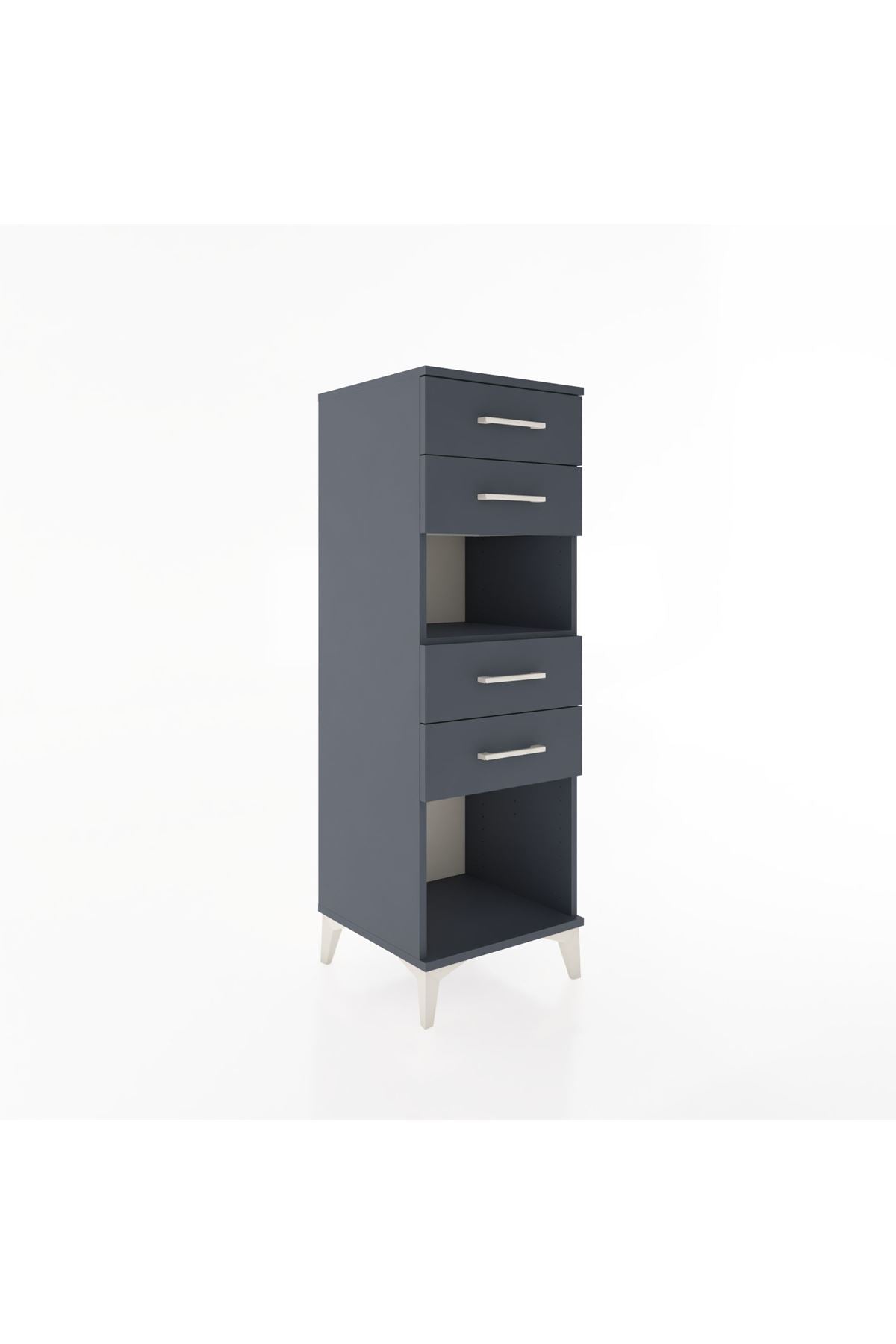 Hyperion Dolap Tek Raflı 4 Çekmeceli 44x44x134 Antrasit-Antrasit