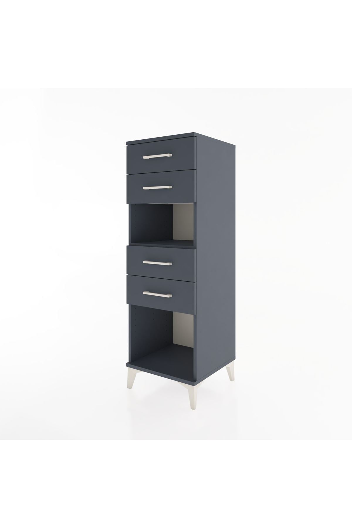 Hyperion Dolap Tek Raflı 4 Çekmeceli 44x44x134 Antrasit-Antrasit