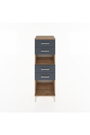 Hyperion Dolap Tek Raflı 4 Çekmeceli 44x44x134 Çam-Antrasit