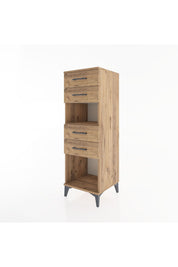 Hyperion Dolap Tek Raflı 4 Çekmeceli 44x44x134 Çam-Çam