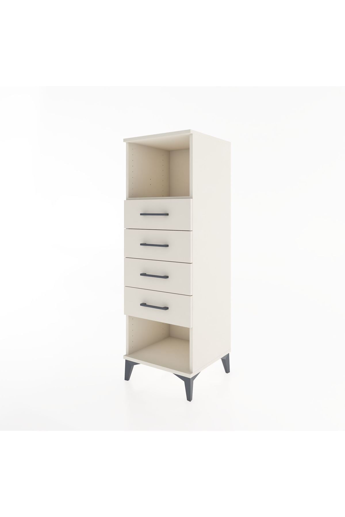 Hyperion Dolap Tek Raflı 4 Çekmeceli 44x44x134