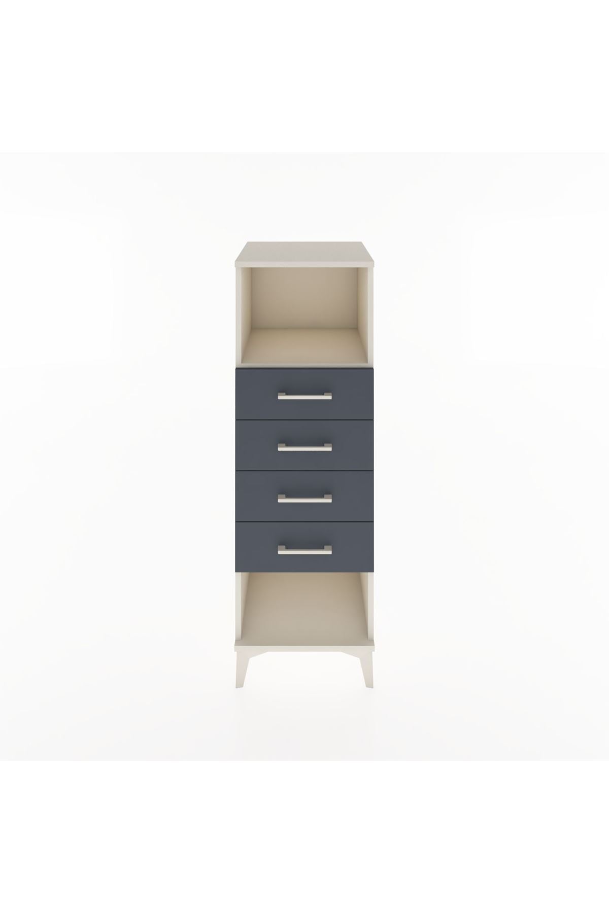 Hyperion Dolap Tek Raflı 4 Çekmeceli 44x44x134 Aytaşı-Antrasit